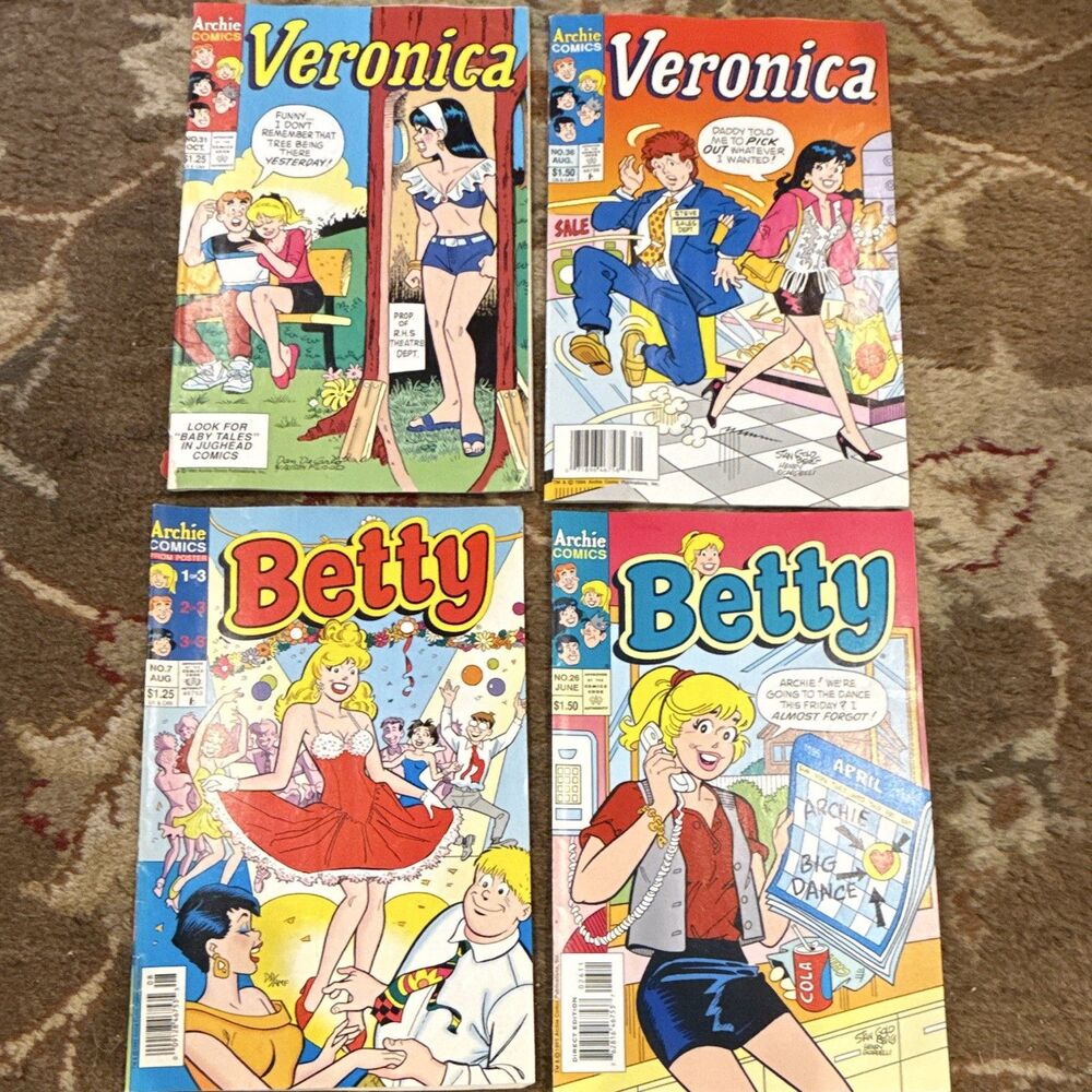Vintage Archie Comics Lot of 4 (1993-1995) – Betty #7 #26 & Veronica #31 #36